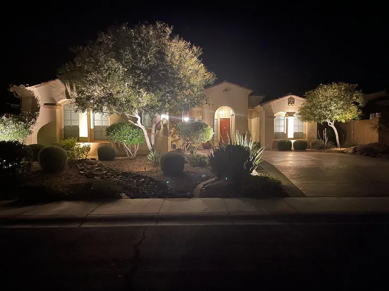 Professional landscape lighting installation in Phoenix yard